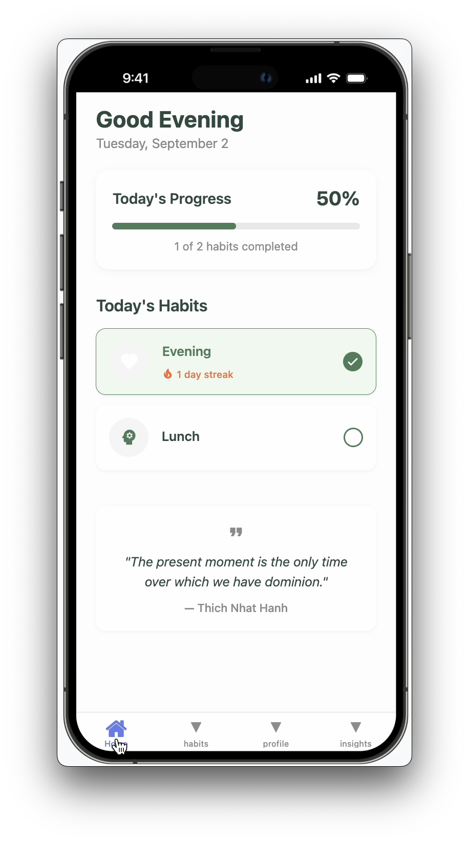 Meditative Habit Tracker